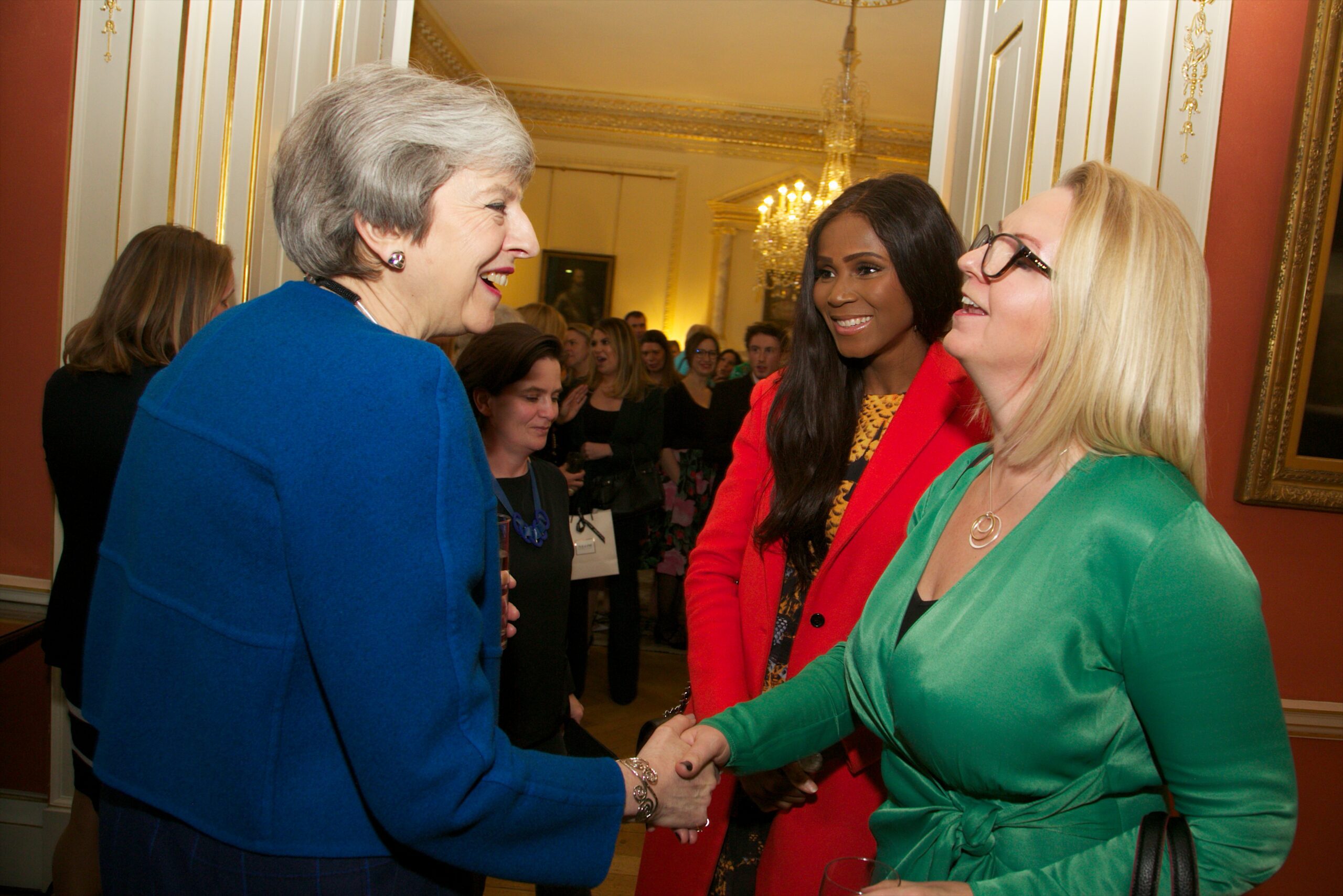 Women In Innovation Award winners meeting former prime minister Theresa May